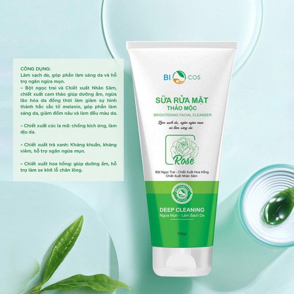 Sữa rửa mặt bio cosmetics 100g - sữa rửa mặt cho da mụn, sữa rửa mặt cho da dầu, sua rửa mặt, lỗ chân lông to