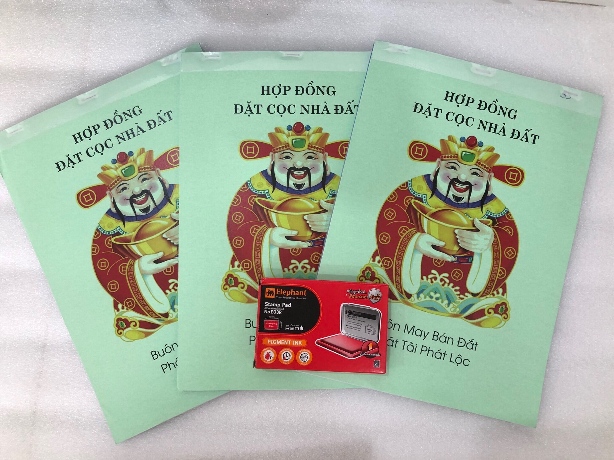 [Combo] Sổ Cọc Đất THẦN TÀI (3 liên) + Mực Lăn Tay (thái Lan 2021)