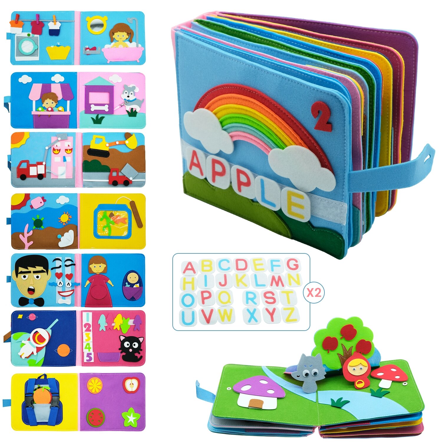 Có thể giặt montessori bận rộn ban 3d câu chuyện cho bé sách vải đầu học giáo dục thói quen phát triển kiến thức cho bé 0-6 tuổi