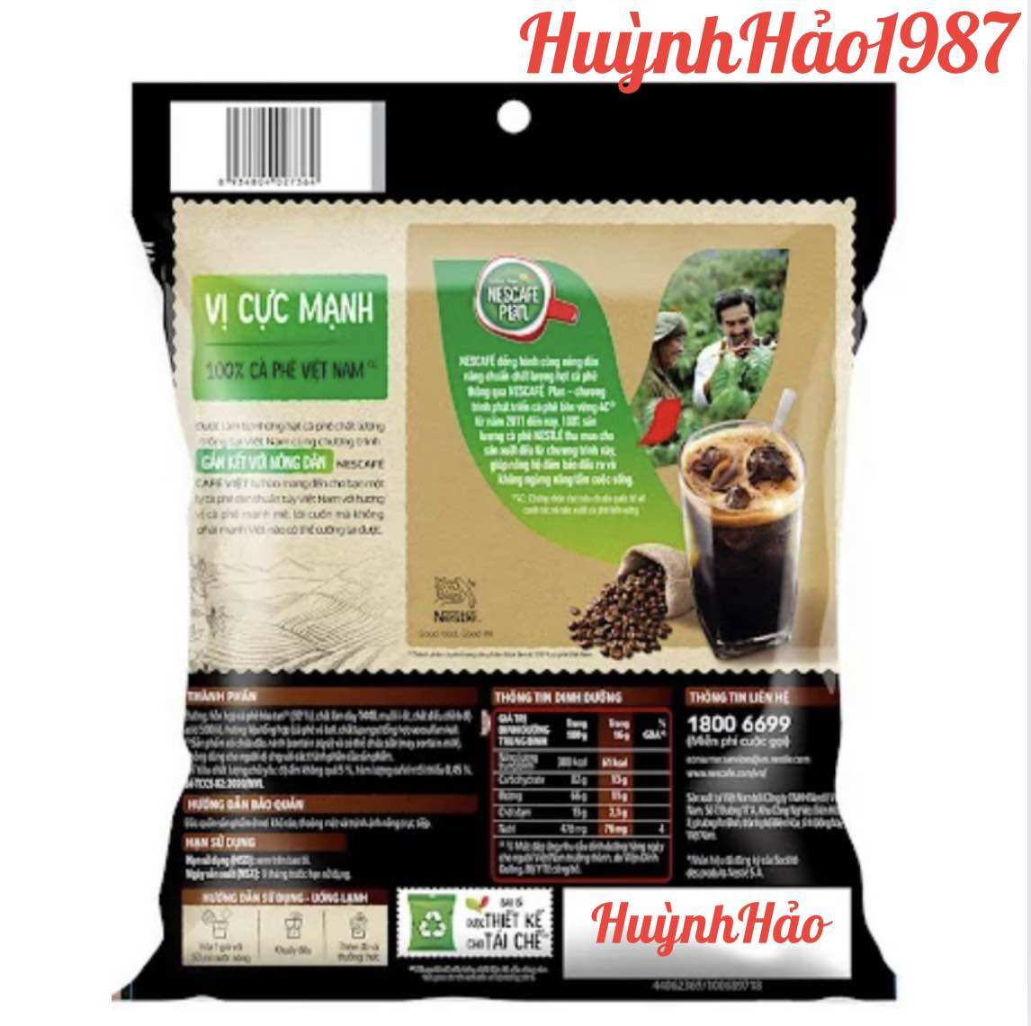 Cà phê Việt đen đá - Bịch 35gói + Tặng Sữa đặc 380g