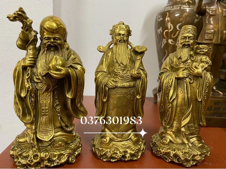 3 Ông Tam đa bằng đồng, tượng 3 ông phúc Lộc Thọ bằng đồng