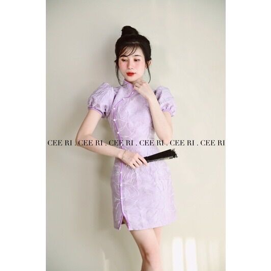 ( ẢNH THẬT - CEERI  ) Váy sườn xám gấm cao cấp