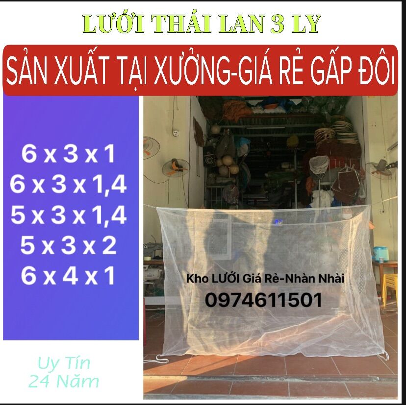 Tráng-vèo nuôi ốc tôm cá 3 ly_lưới thái lan bảo hành 12 tháng