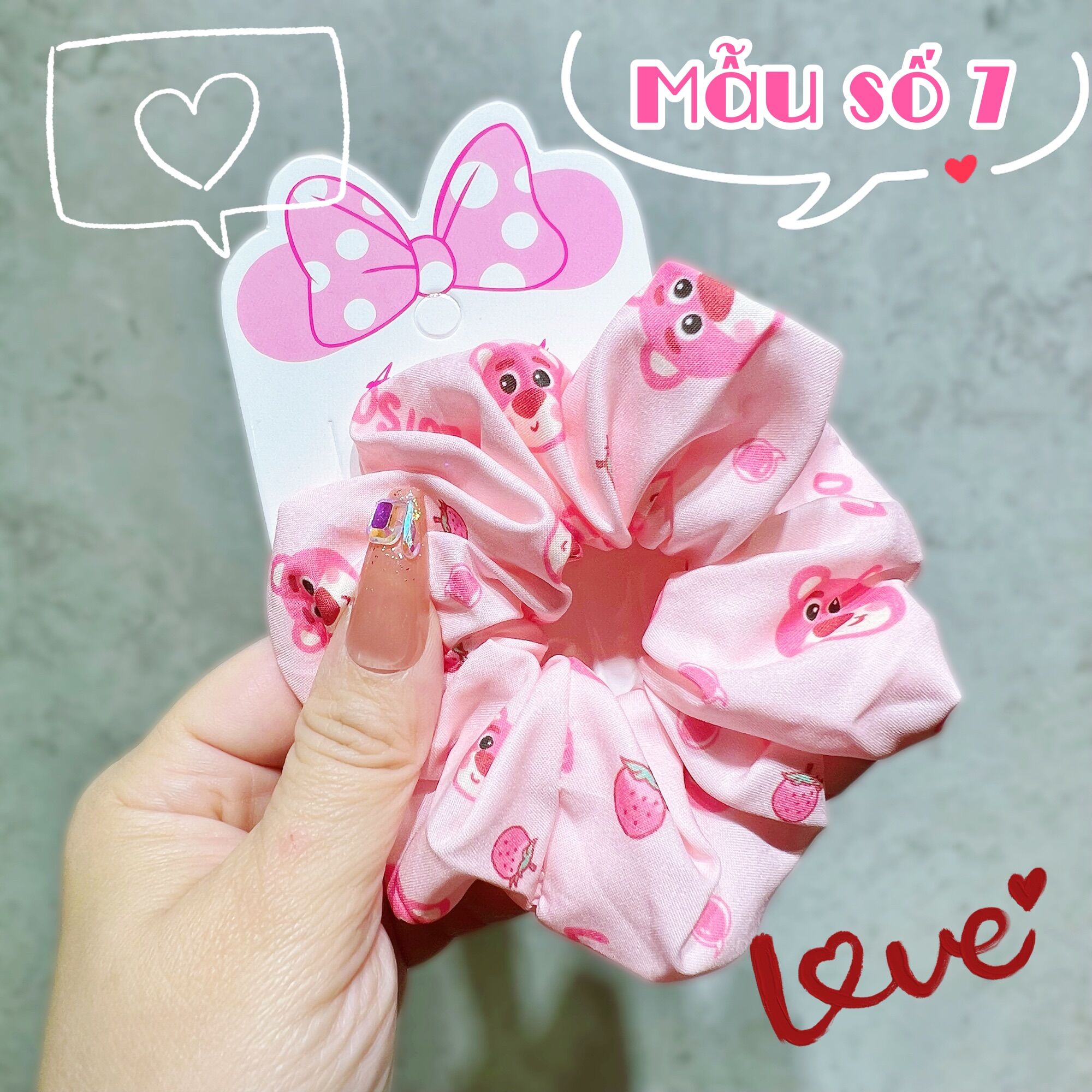 CỘT TÓC SCRUNCHIES GẤU DÂU LOTSO