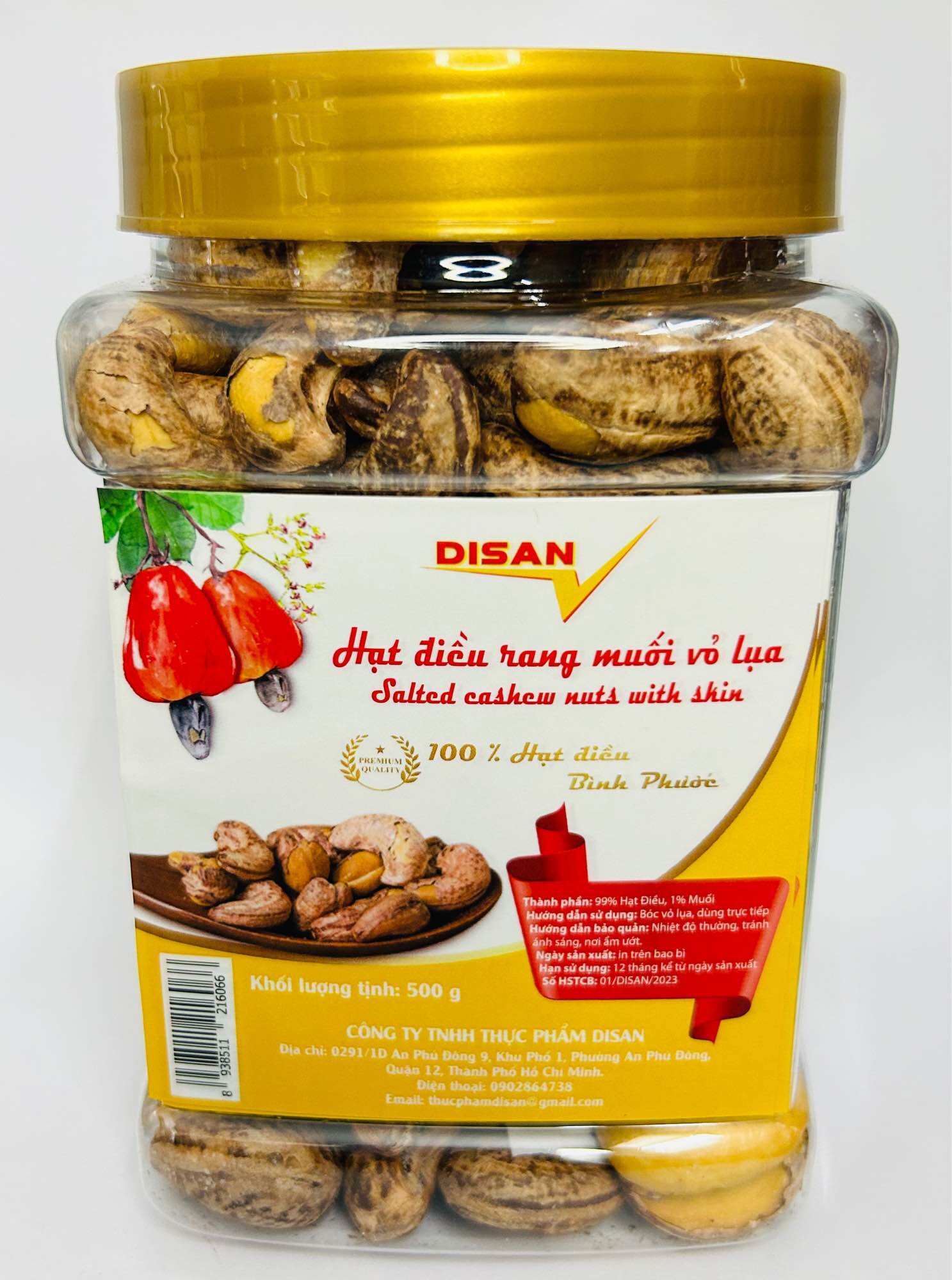 Hạt Điều Rang Muối - Hộp 500g Bình Phước Loại A