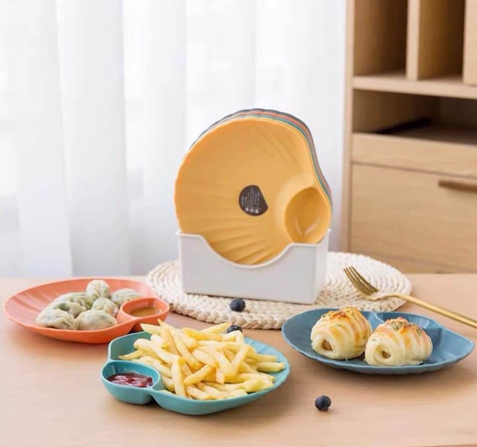 Set 4 đĩa nhựa hình vỏ sò