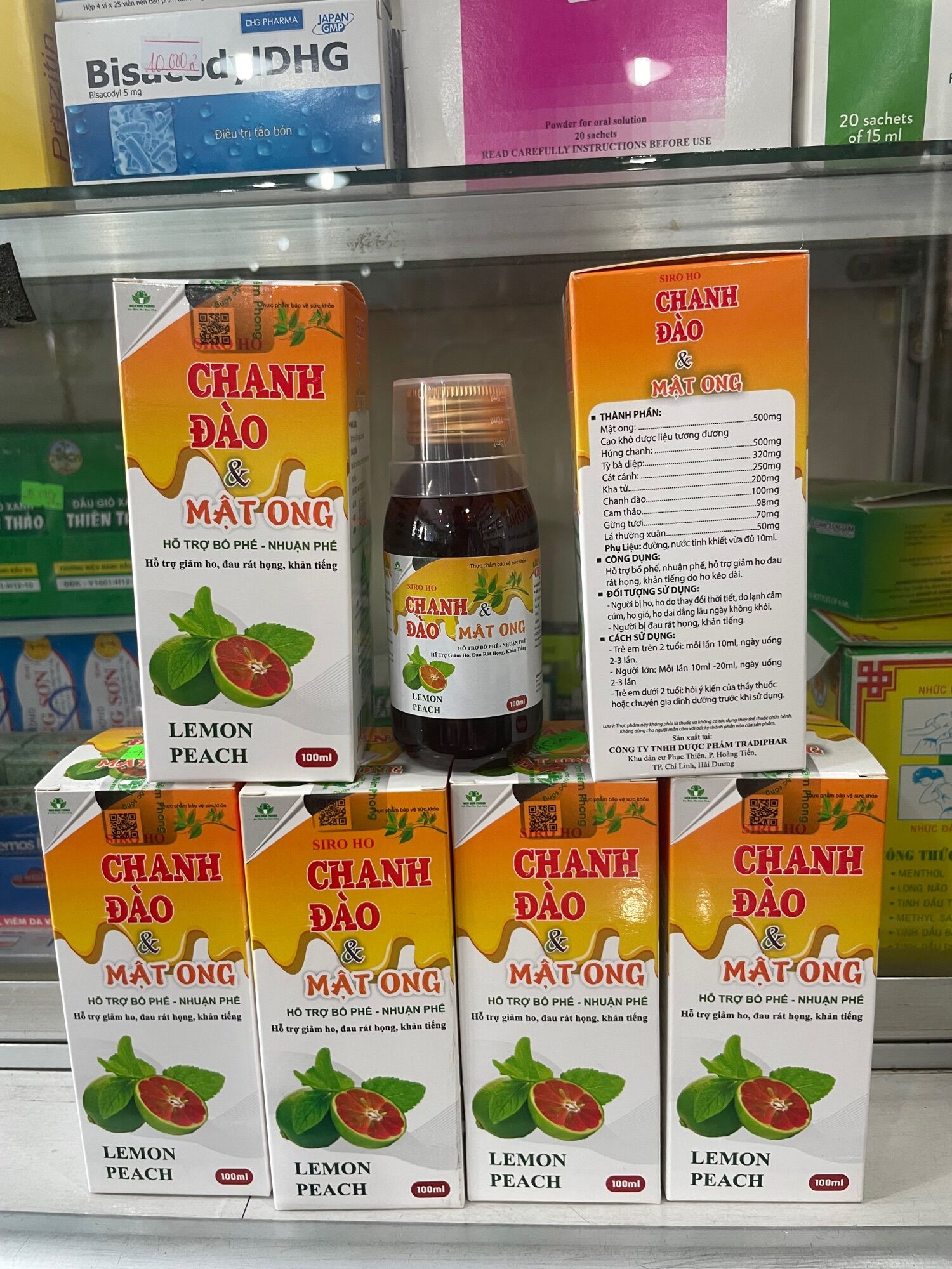 ✅[chính hãng]Siro Chanh Đào Mật Ong - Ho (Chai 100ml)