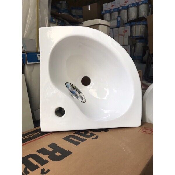 Chậu rửa mặt góc 37x37. Lavabo rửa mặt góc