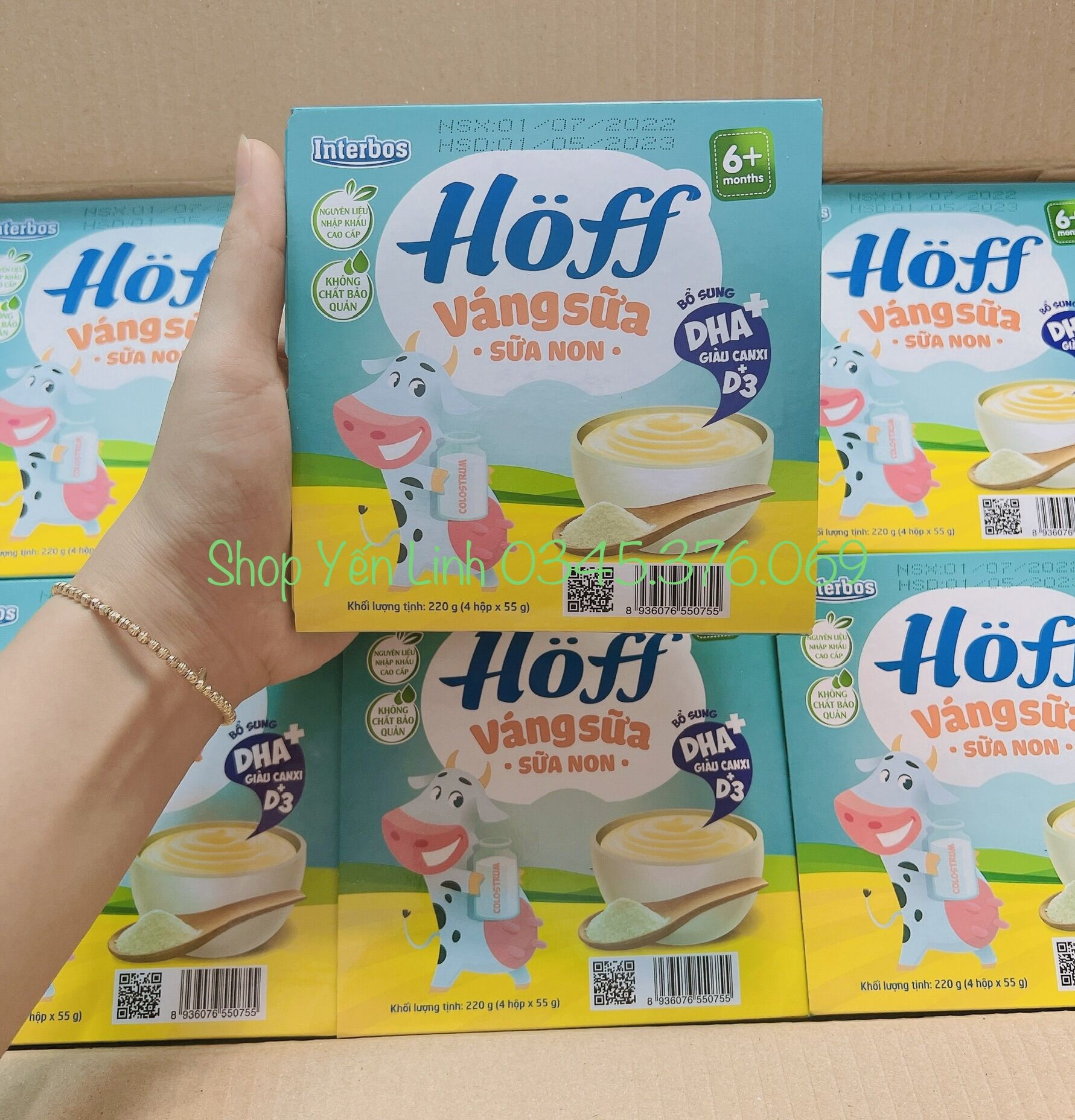 Thùng 48 hộp váng sữa Hoff sữa non  date mới nhất