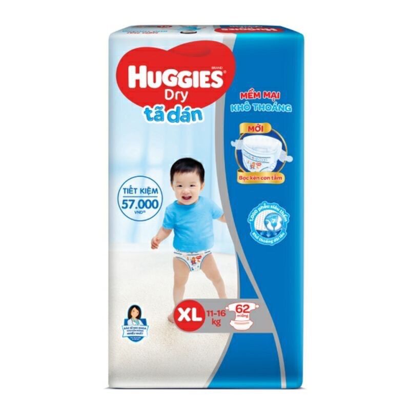 Tã dán huggies xl60 mẫu mới
