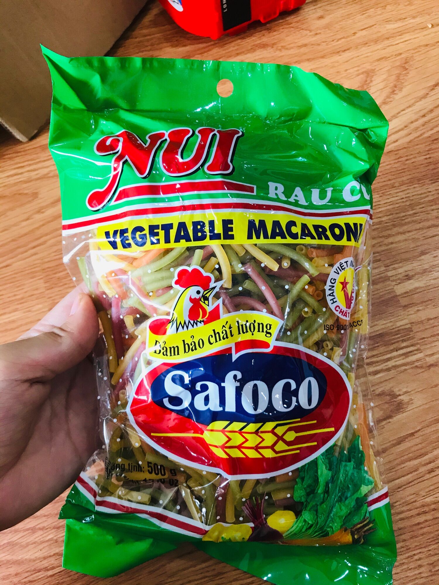 Nui rau củ Safoco ống nhỏ 500g