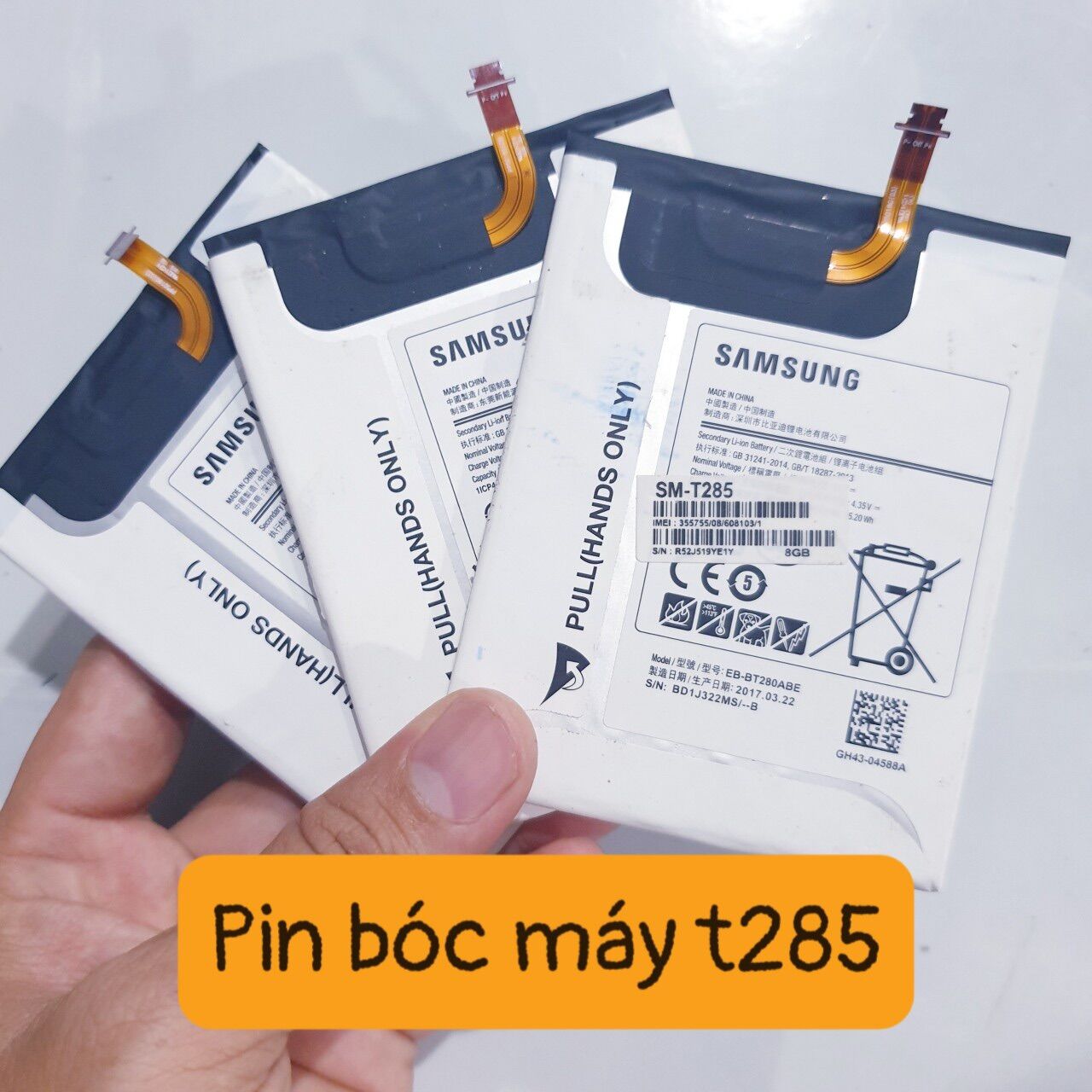 Pin máy tính bảng tab A T285 bóc máy pin đẹp còn mới