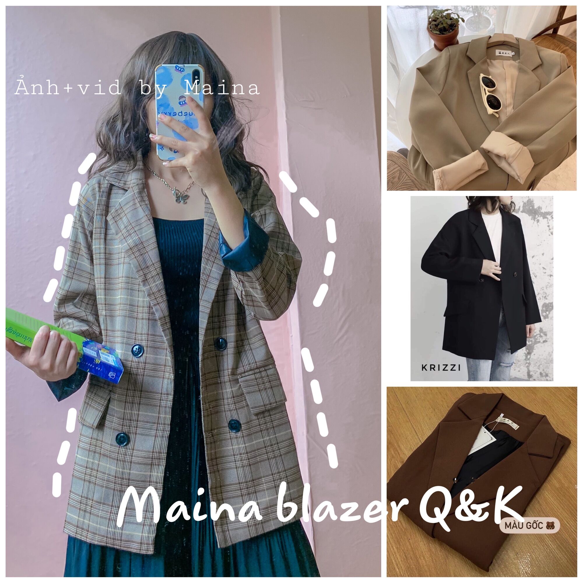 Áo Blazer Túi Nắp Basic 2 Lớp - Áo Vest Nữ Phong Cách Hàn Quốc (ảnh thật/hàng sẵn)