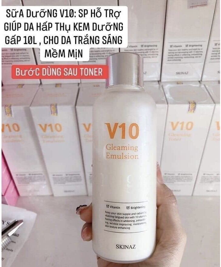 Sữa Dưỡng V10 Skinaz 180 Ml Dưỡng Trắng Cấp Ẩm Giúp Da Mịn Màng