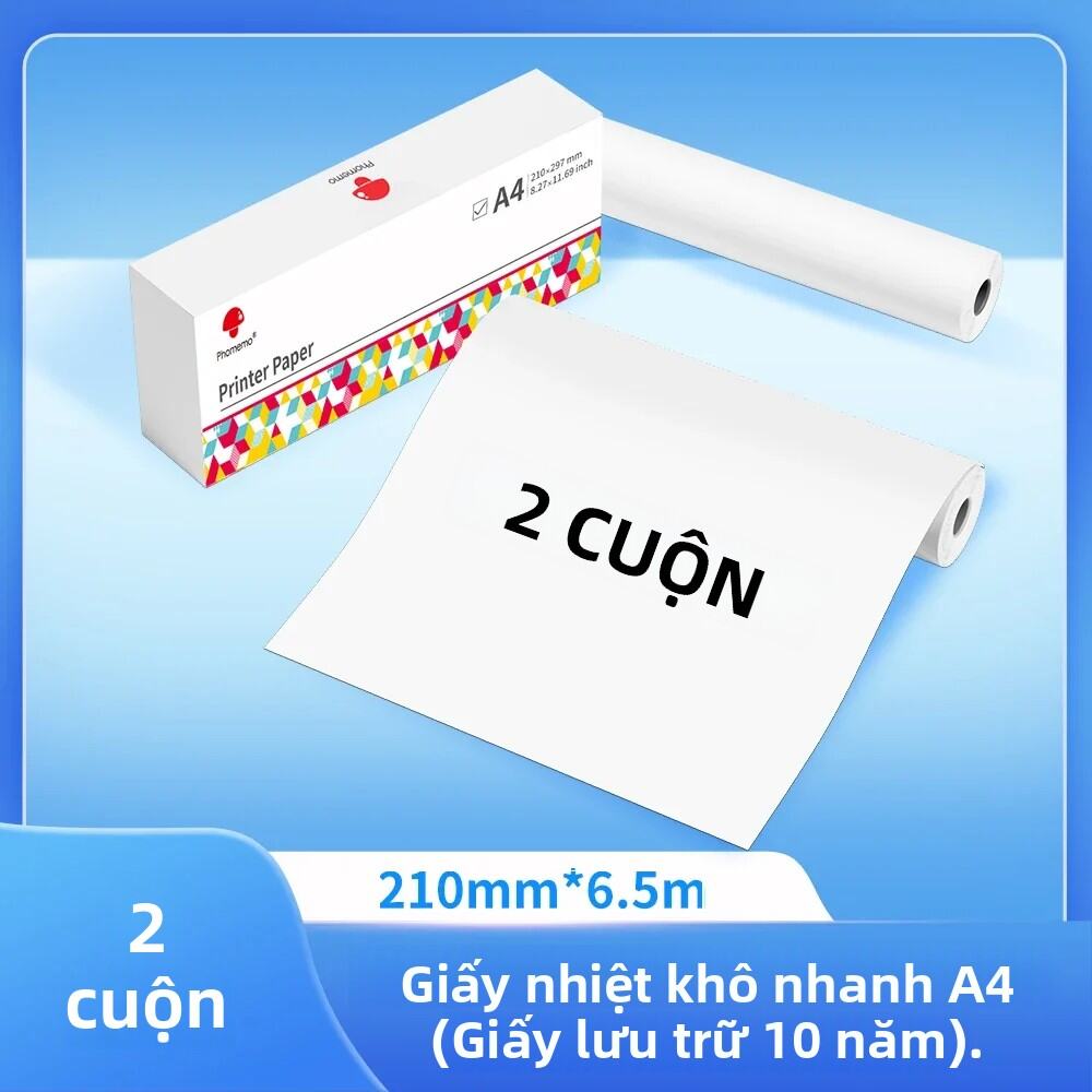 Máy In Nhiệt Phomemo A4 M08F M832 M834 M835 Giấy Liên Tục Khô Nhanh Dành Cho Tài Liệu & Ghi Chú Học 