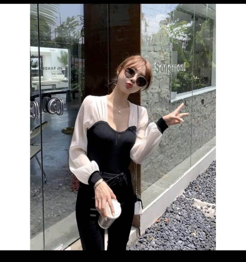 ÁO THUN NỮ PHỐI TAY VOAN PHỒNG