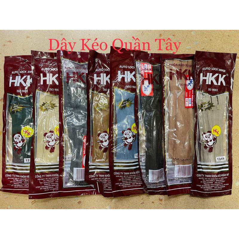 1 bịch 12 sợi dây kéo quần tây gấu đỏ hkk may mặc giá sỉ