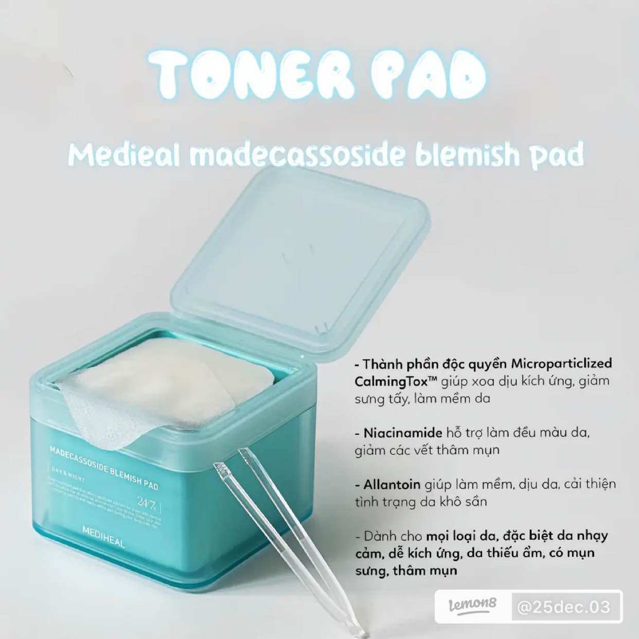 Bông Toner Pad Mediheal các dòng ( hộp 100 pads)