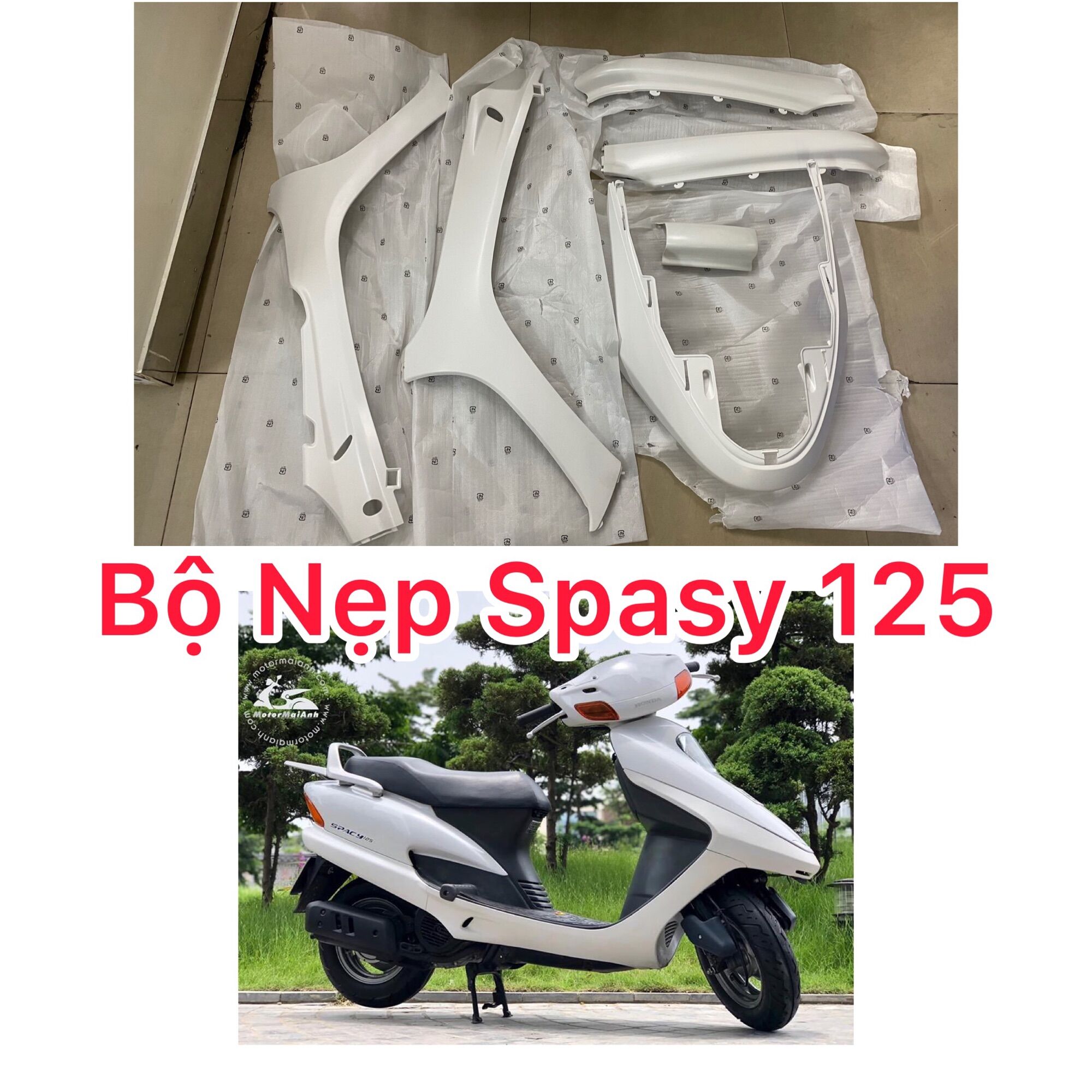 Bộ nẹp spasy 125 màu trắng , xám