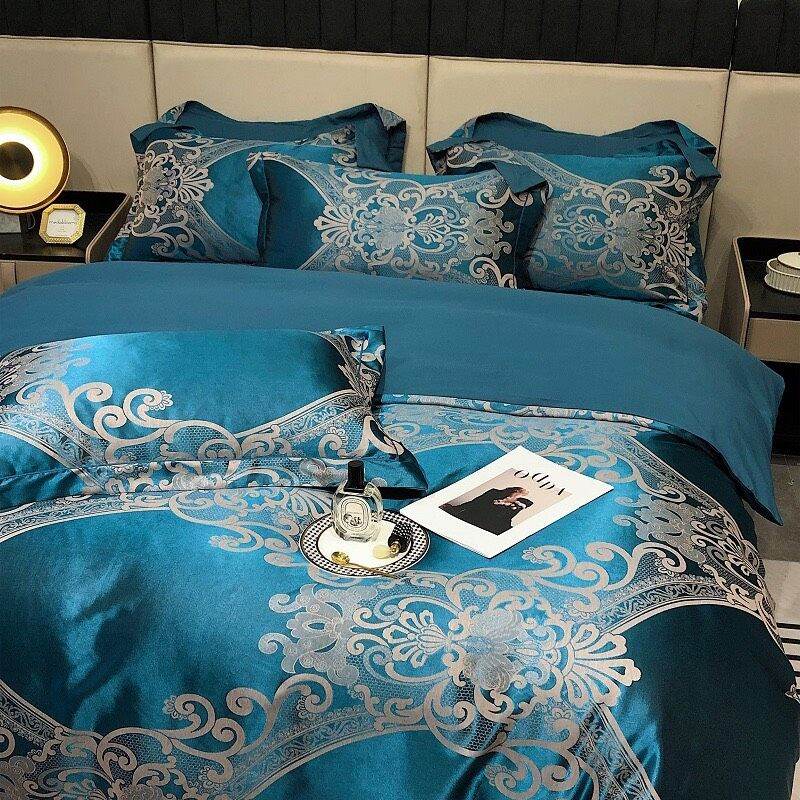 Bộ vỏ chăn ga gấm phi lụa siêu sang chảnh