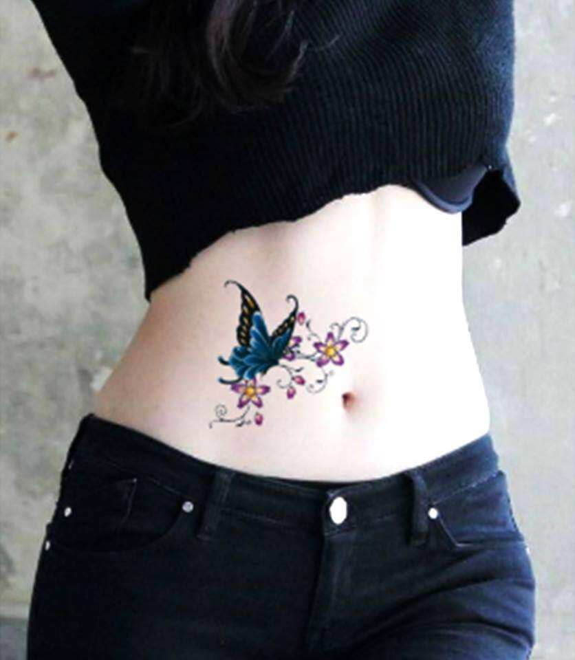 Hình xăm dán tatoo hình xăm dán cho nữ hình con bướm xinh đẹp kích thước 6x10,5cm