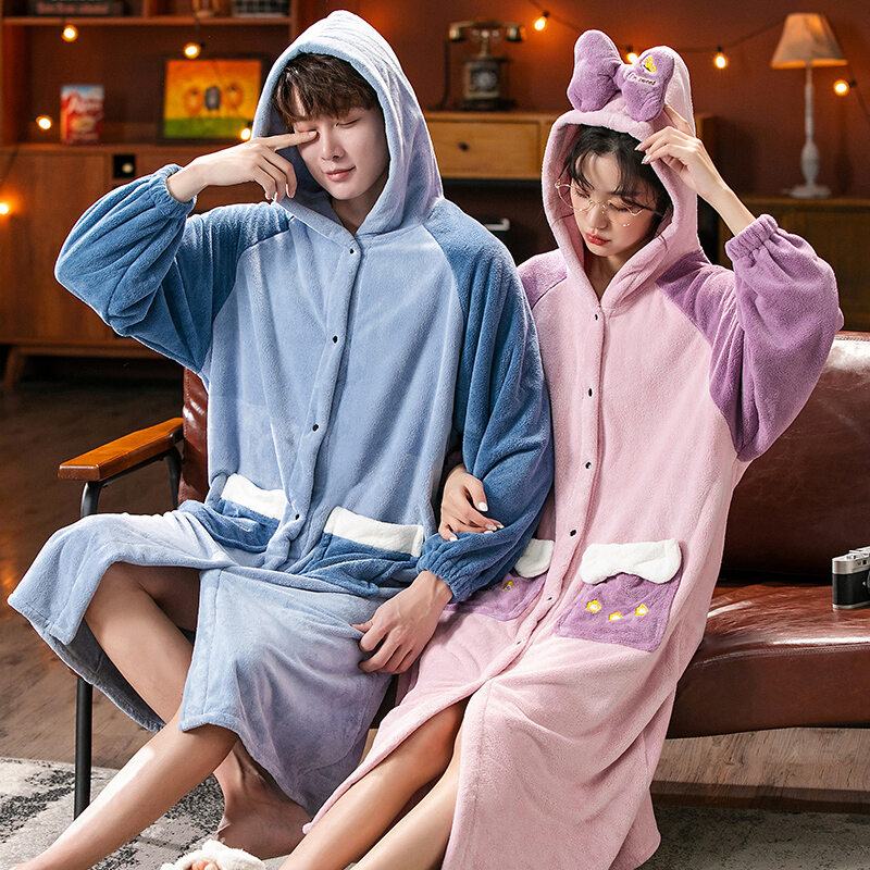 Khăn Tắm Dài Không Phải Cotton Thấm Hút Nhanh Khô Cho Nam Mùa Đông Quần Áo Mặc Đi Ngủ Cho Cặp Đôi Khăn Tắm Kiểu Áo Dài Cho Nữ