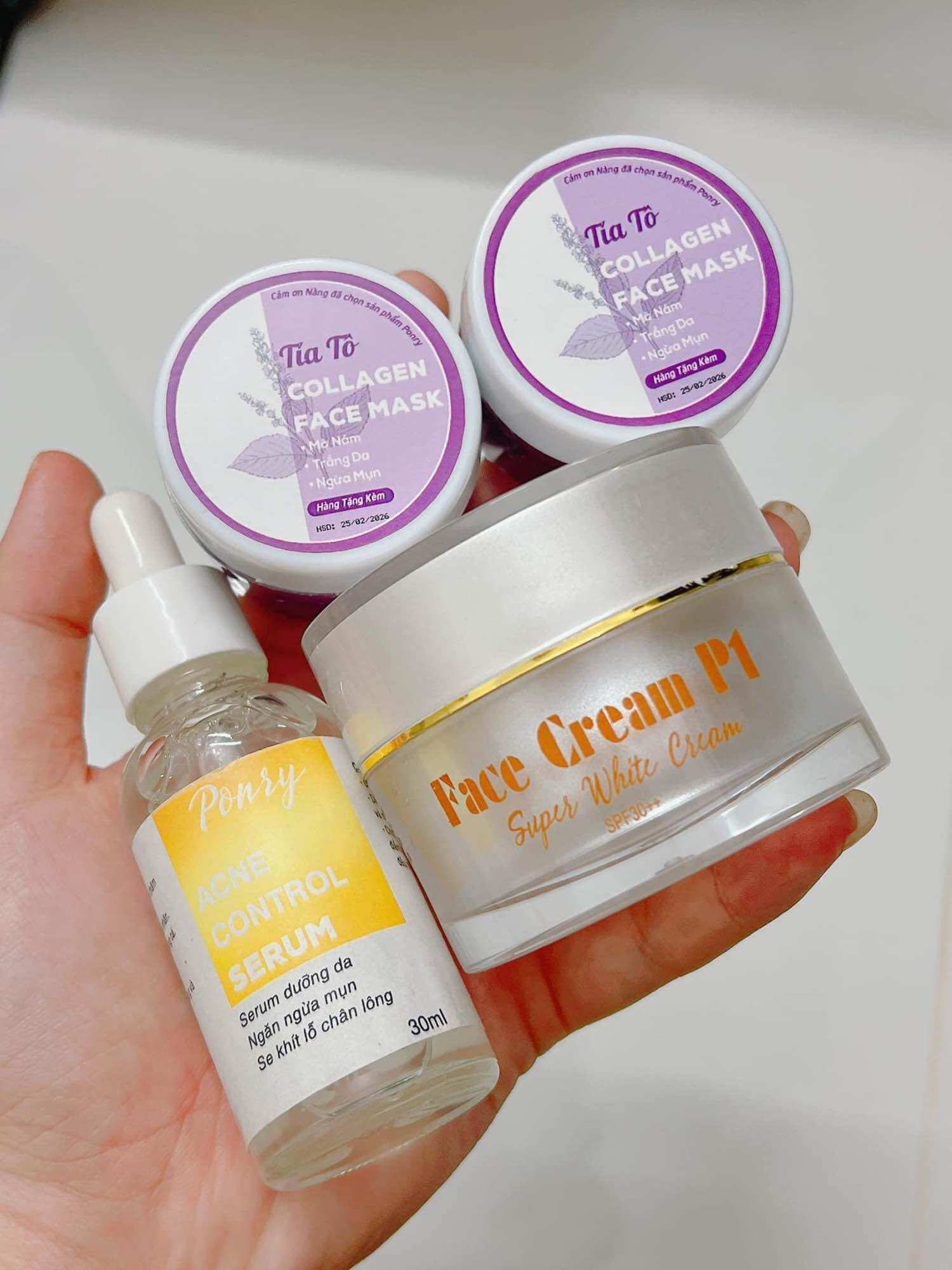 [HCM]COMBO KEM FACE P1 + SERUM 30ML PONRY (Chính hãng Ponry)