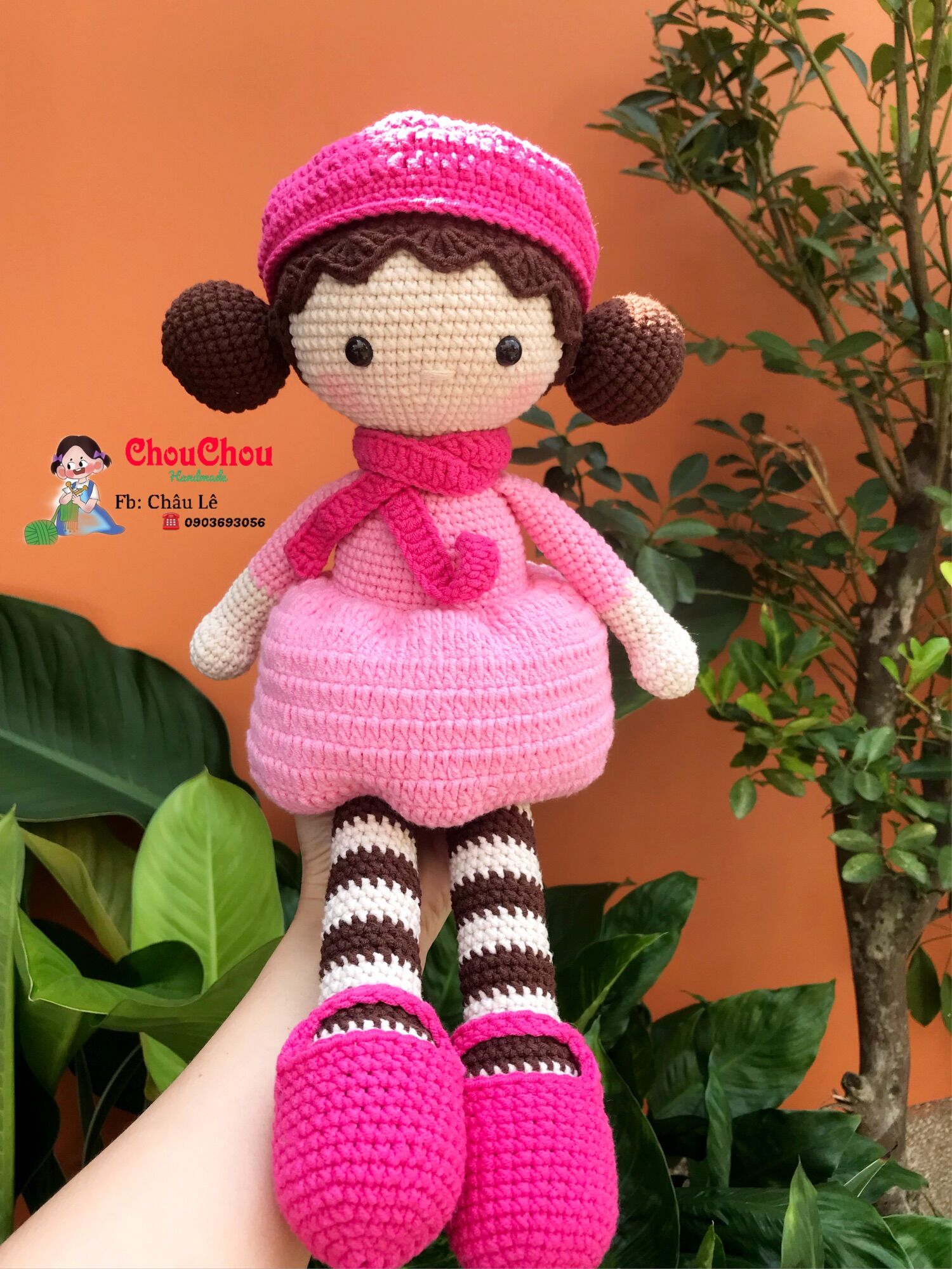 [HCM]Búp bê len móc nhồi bông handmade - Búp bê Aria handmade