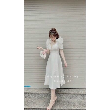 55-90kg Bigsize ĐẦM NƠ VAI (Có mút ngực)