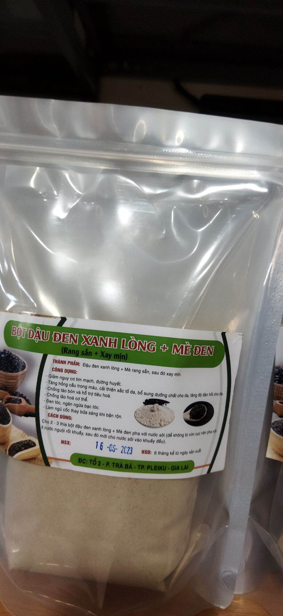 1kg bột đậu đen + mè đen rang sẵn xay mịn