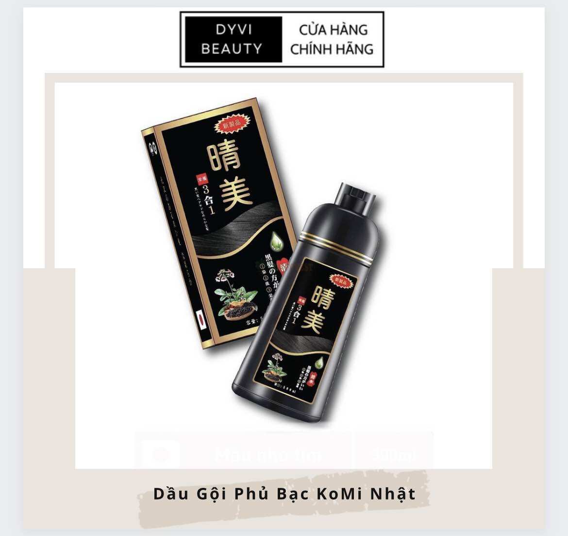 Dầu Gội Nhuộm Phủ Bạc Đen Tóc Komi Nhật