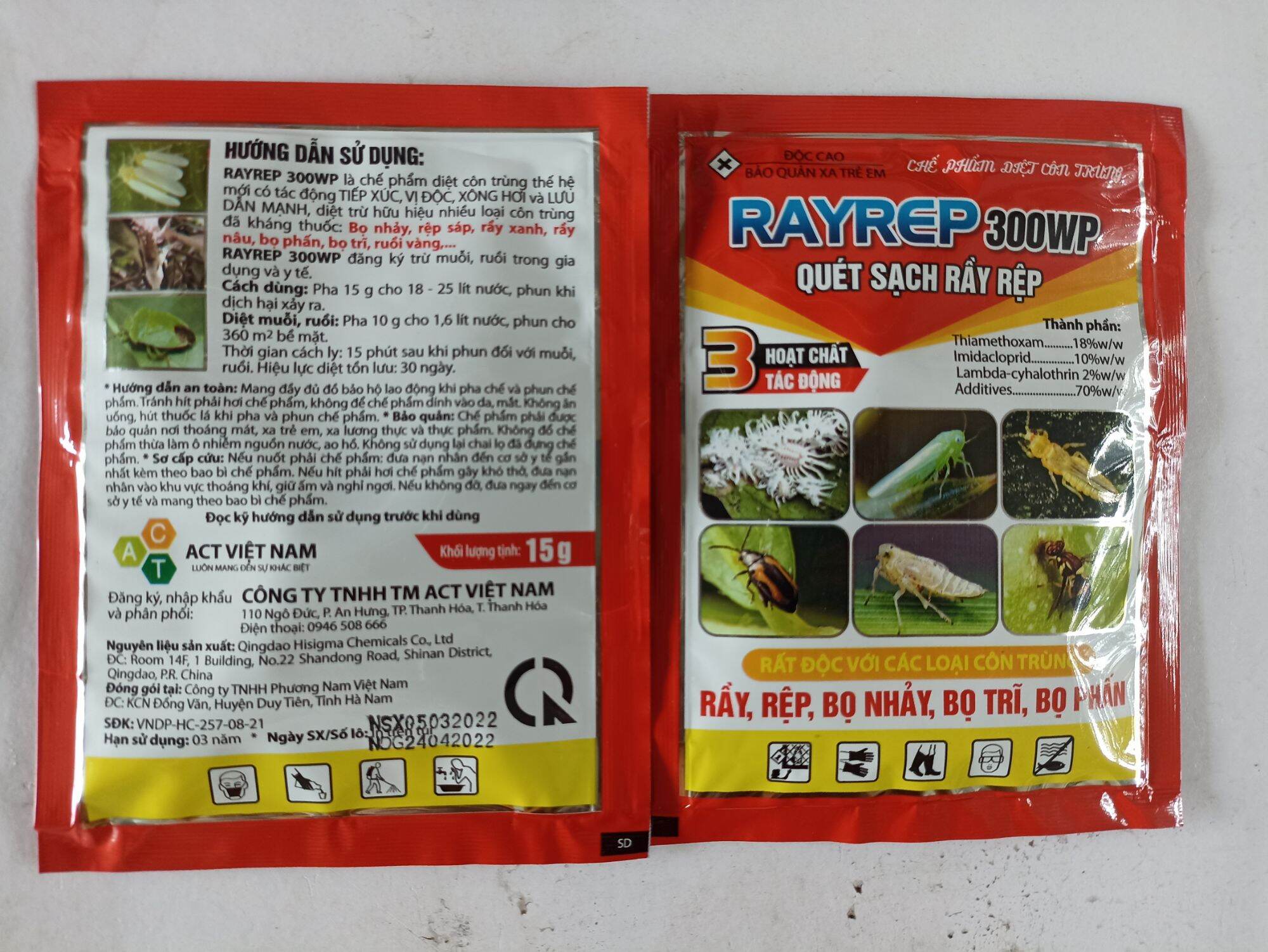 Thuốc trừ rầy rệp gói 15gr 3 hoạt chất kết hợp trừ bọ trĩ rầy xanh rầy nâu rệp sáp ruồi vàng bọ nhảy bọ cánh cứng bọ phấn