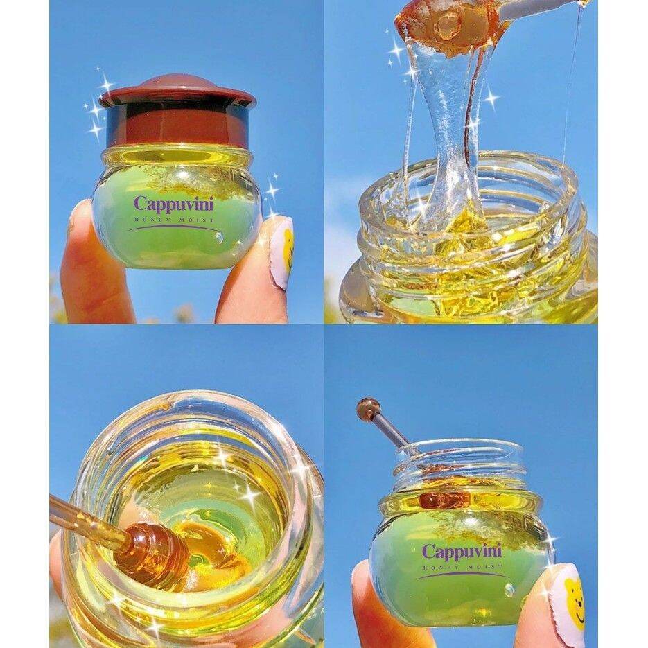 Hũ nạ môi kiêm son dưỡng ong vàng cappuvini honey moist - son dưỡng- son dưỡng hồng môi - son dưỡn mật ong