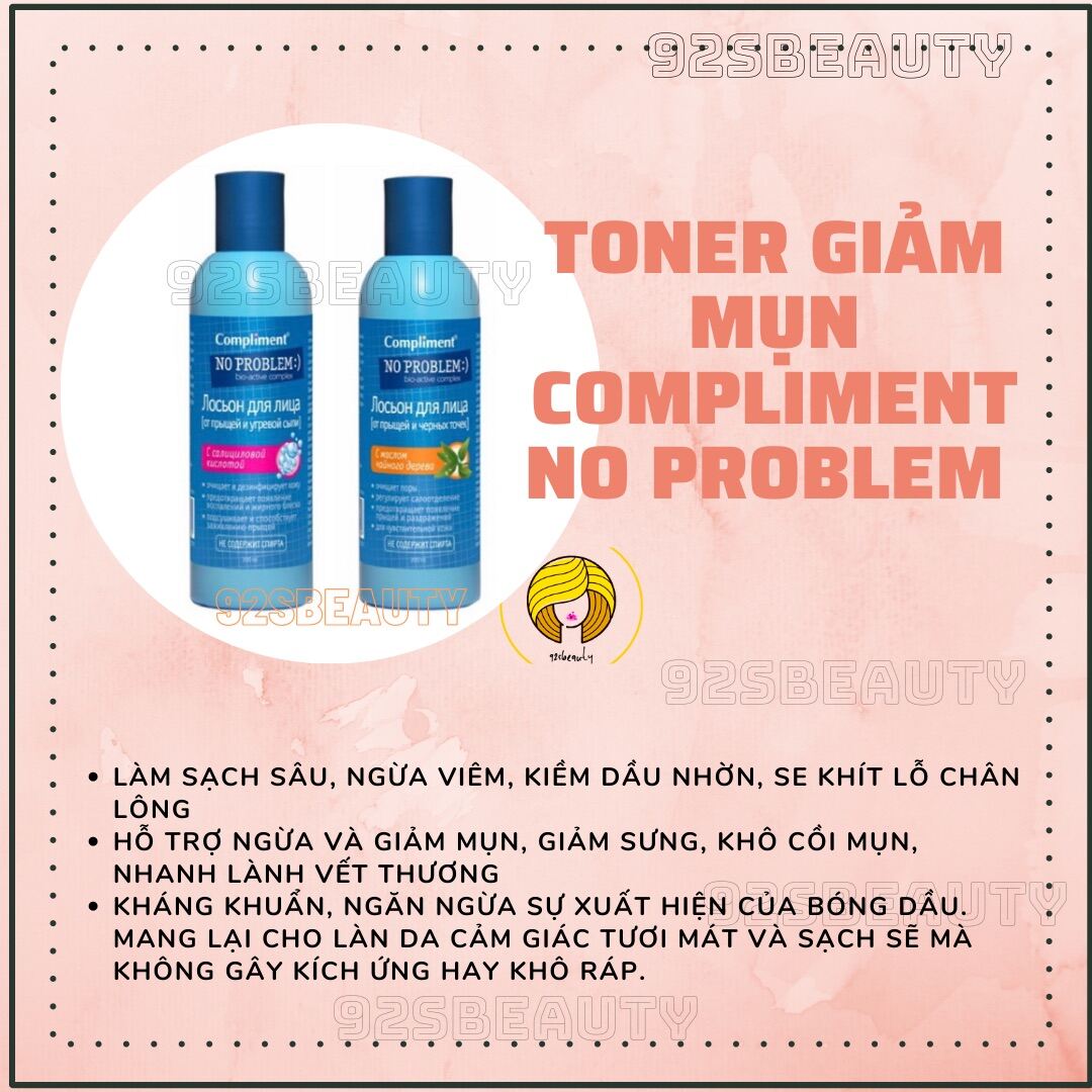 Toner Compliment No Problem Làm Sạch Sâu Kiềm Dầu Giảm Sưng Giảm Viêm Ngừa Mụn