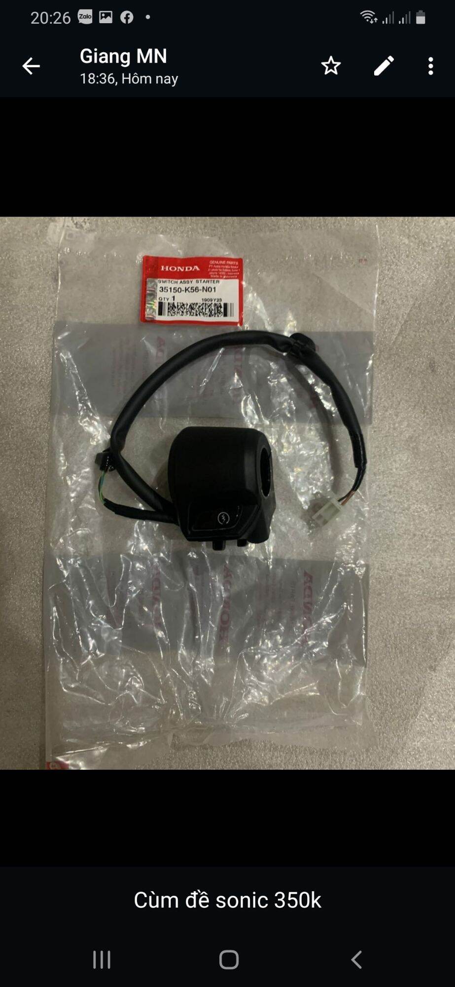 Cùm đề Sonic chính hãng Honda