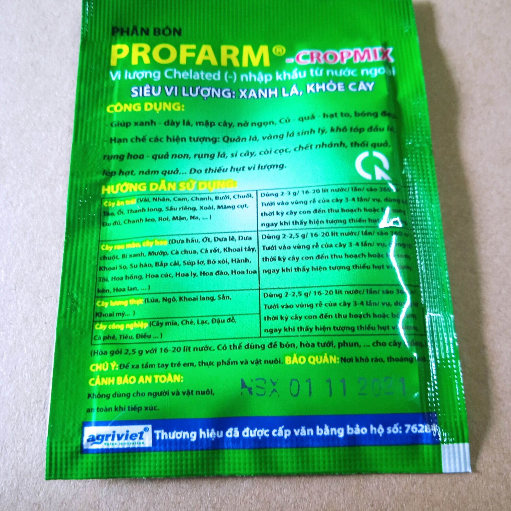 Profarm combi phân bón vi lượng, xanh lá, dày lá, mập ngọn