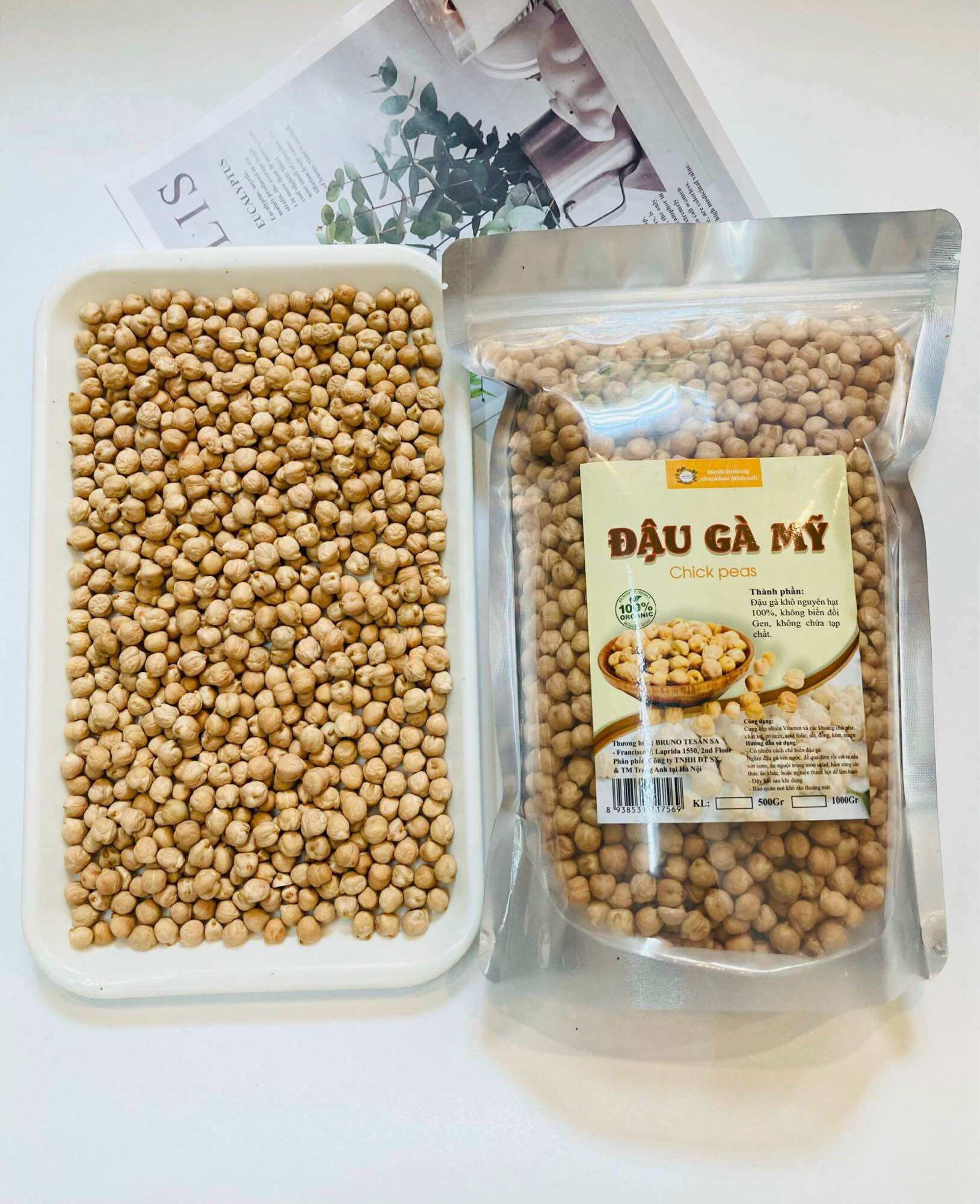 1kg Đậu Gà hữu cơ Mỹ