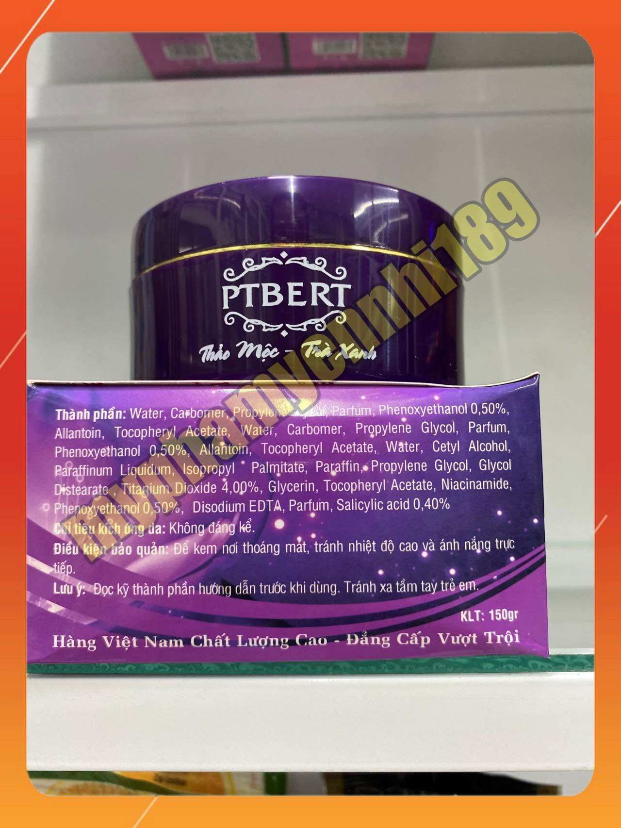 kem tắm trắng pt bert thảo mộc trà xanh( hộp 150g)