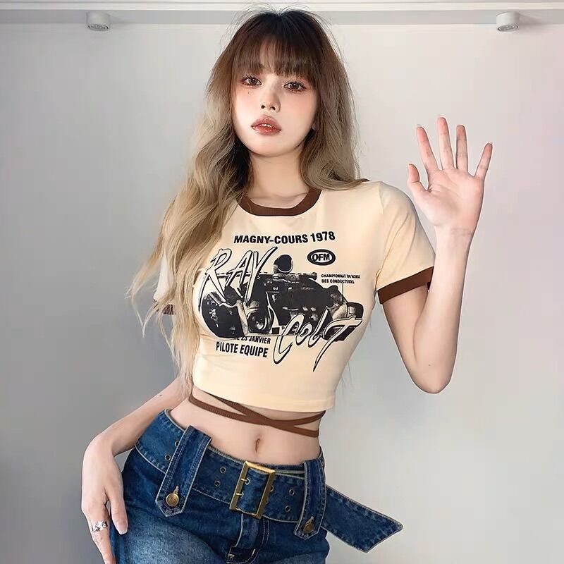 ÁO CROPTOP XINH VIỀN QUẤN EO ÉO H30