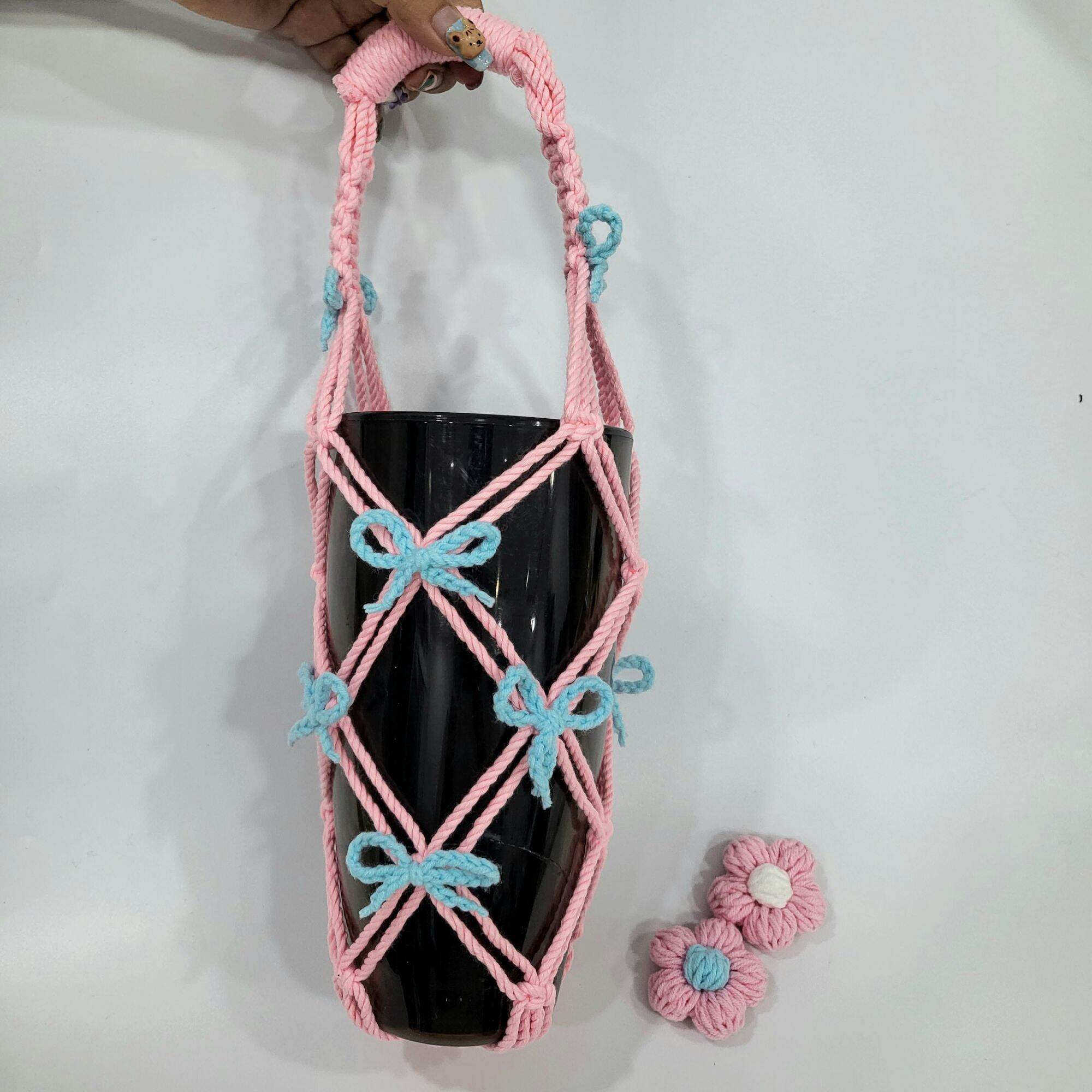 Túi đựng bình giữ nhiệt sợi macrame 2