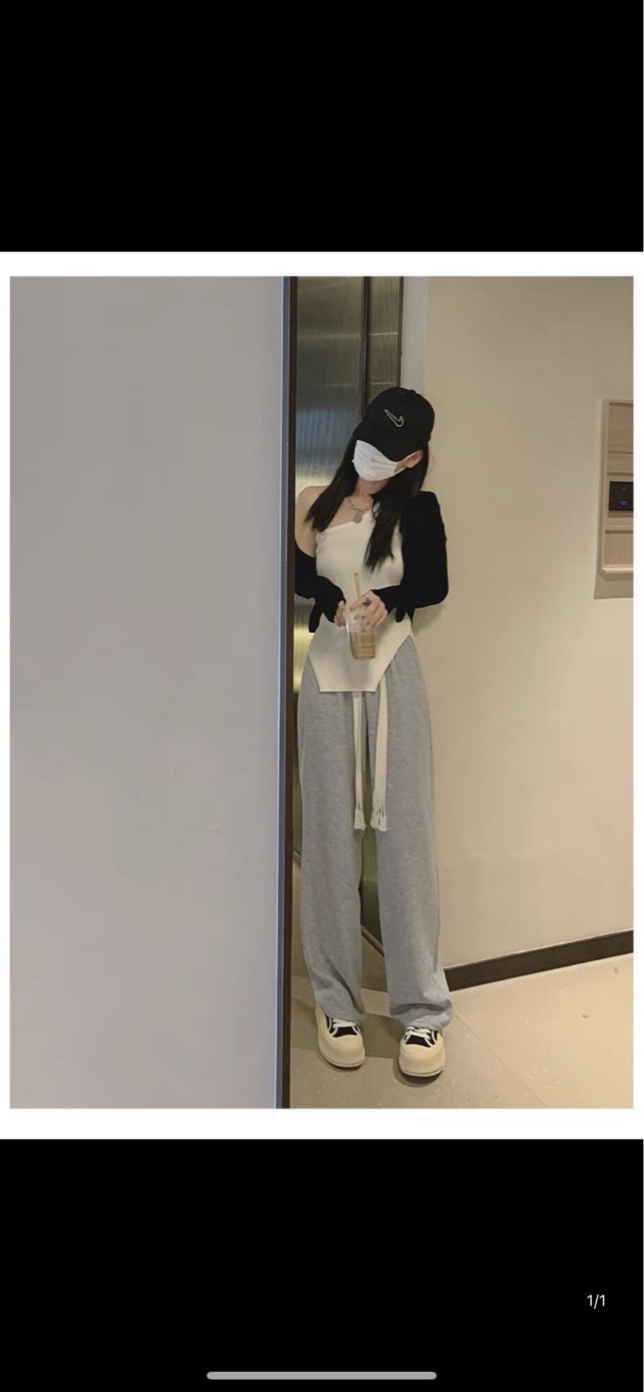 Quần ống rộng trơn cạp cao unisex