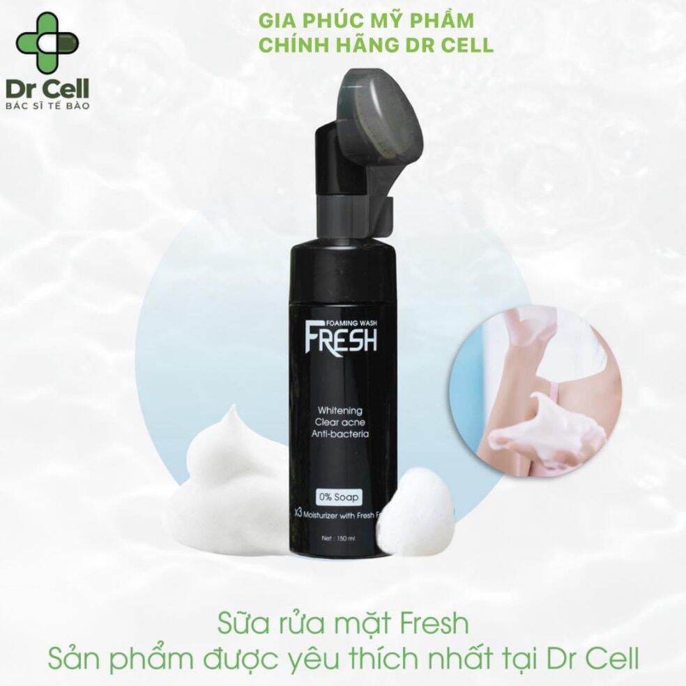 SỮA RỬA MẶT LÀM SẠCH SÂU DƯỚI DA DO THIẾT KẾ ĐẦU CỌ MASSAGE THÔNG MINH DR CELL CHAI 150ML