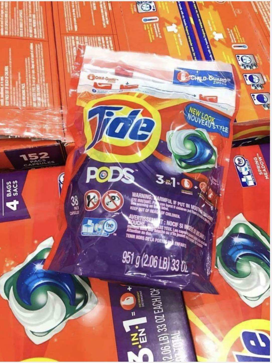 Thùng viên giặt TIDE Mỹ date mới-Mẫu mới