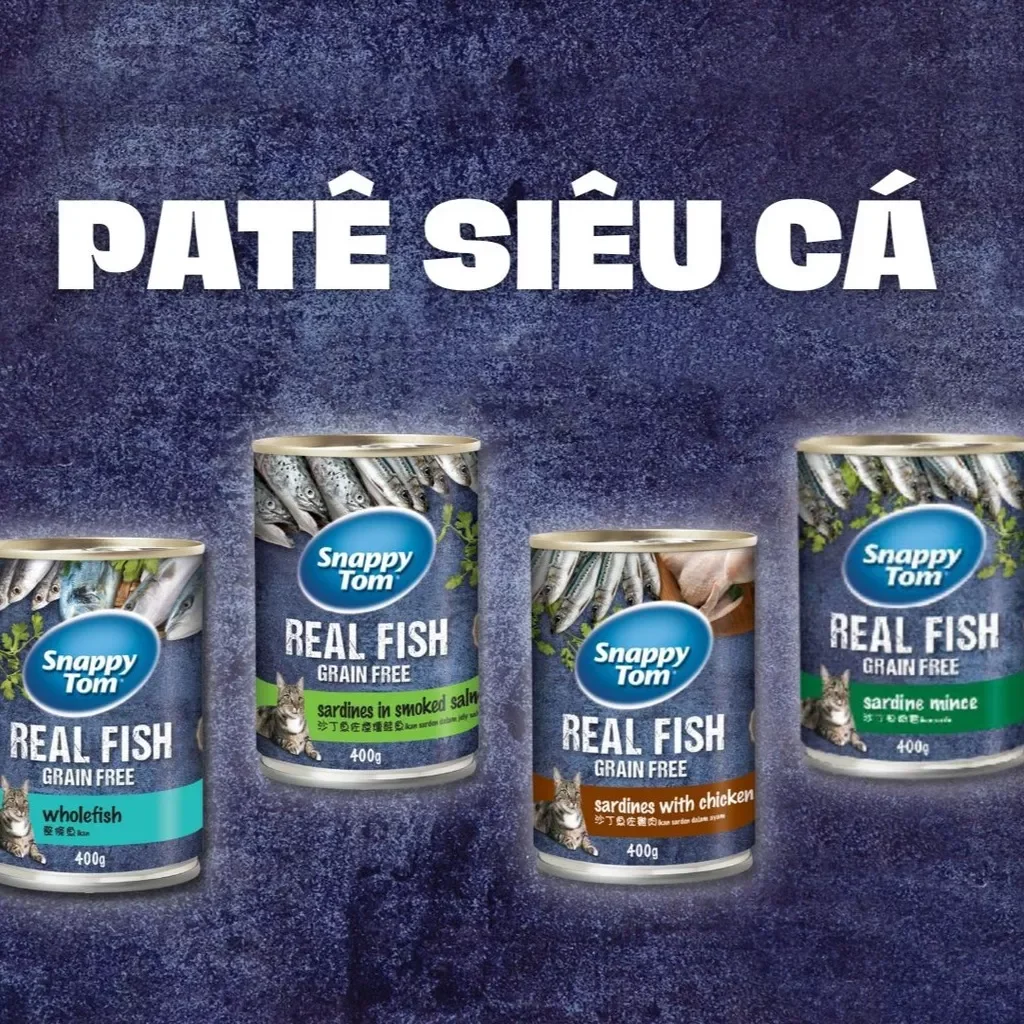 Pate lon SnappyTom Real Fish - Siêu nhiều cá 400g