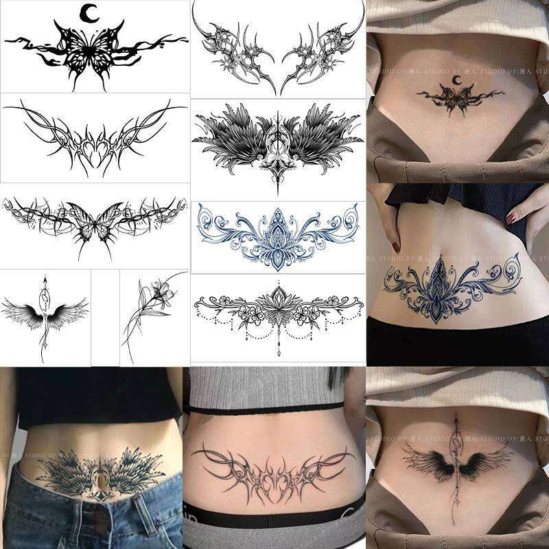 Miếng Dán Hình Xăm Ngực Hoa Chống Thấm Nước Lâu Trôi Miếng Dán Hình Xăm Bụng Lưng Nhỏ Thực Tế Miếng 