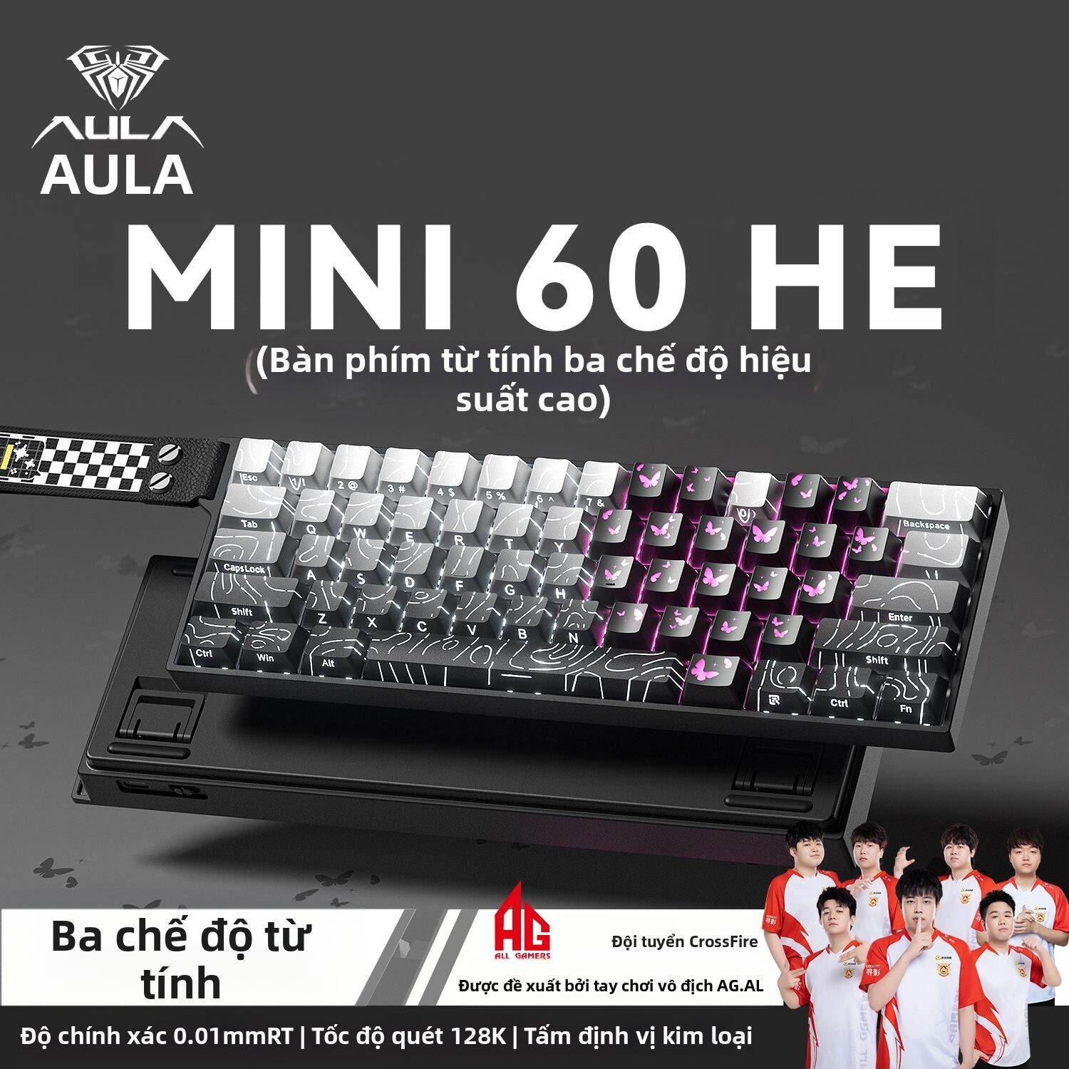 AULA | Bàn Phím Cơ Không Dây Bluetooth Đa Chế Độ Từ Tính Cao Cấp Cho Gaming