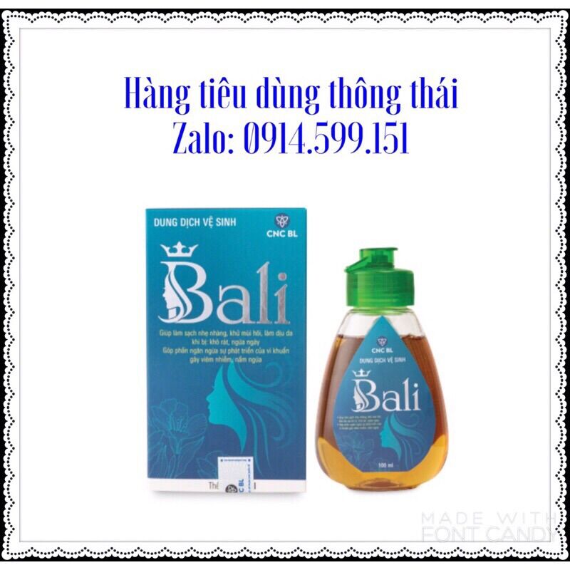 DUNG DỊCH VỆ SINH PHỤ NỮ BALI 100ML