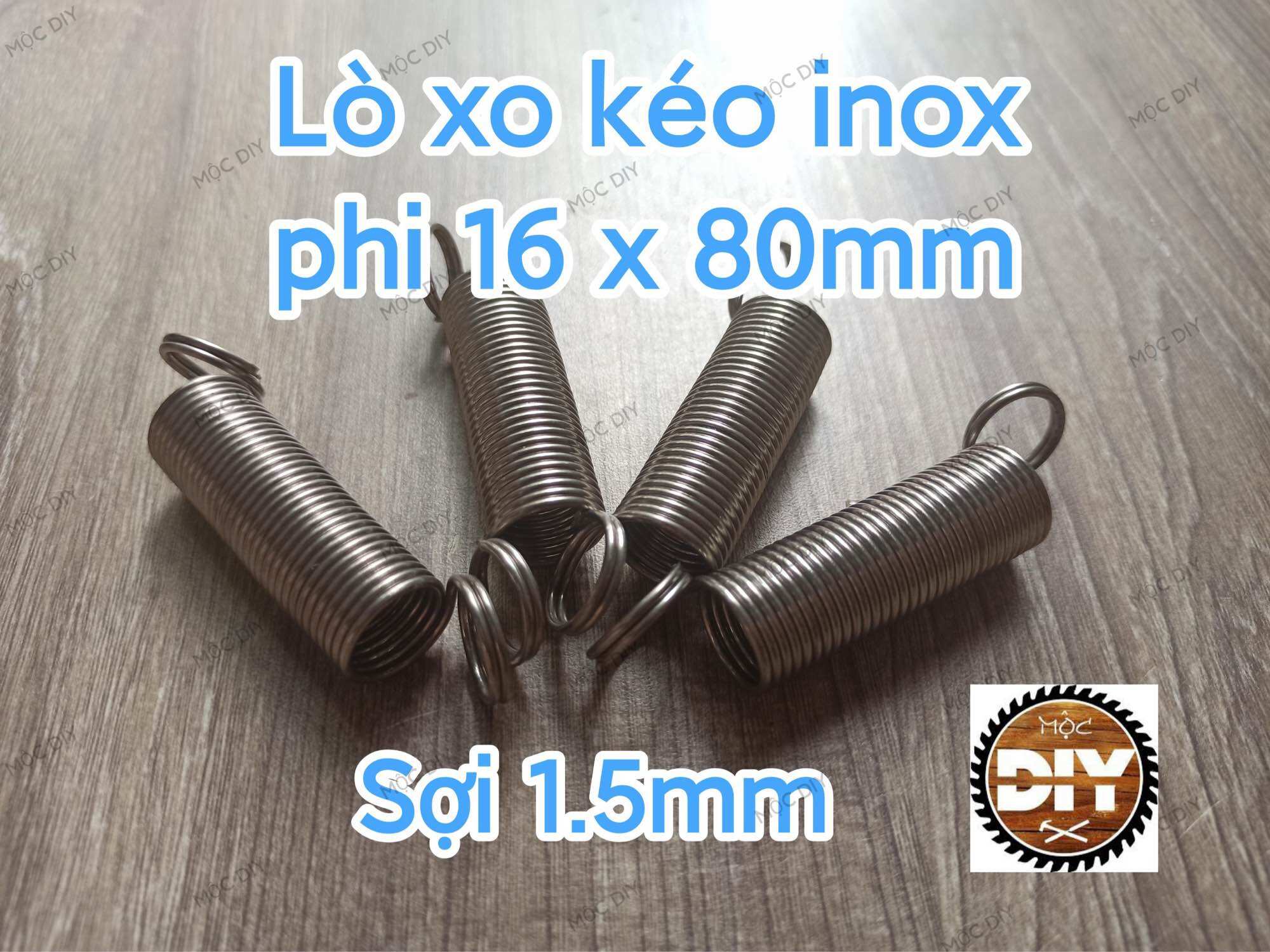 Lò xo kéo inox phi 16, dài 80, sợi 1.5mm