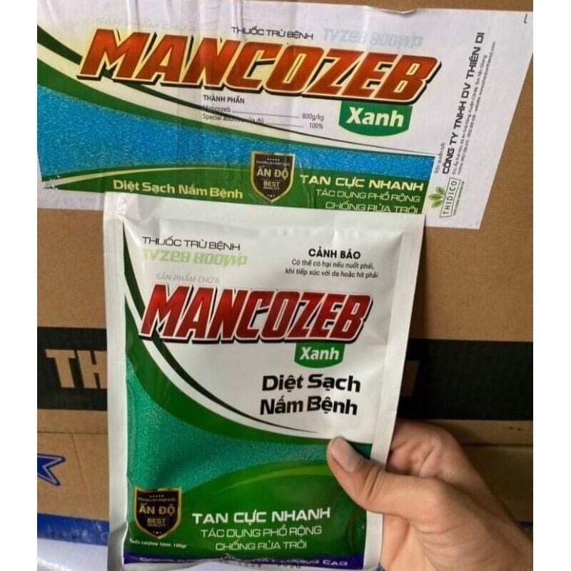 Sản phẩm thuốc trừ bệnh cao cấp Mancozed xanh, gói 100gam