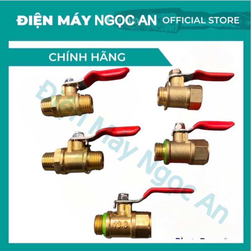 Van khoá bi đồng thau - khoá van bi đồng thau ren 13.8mm